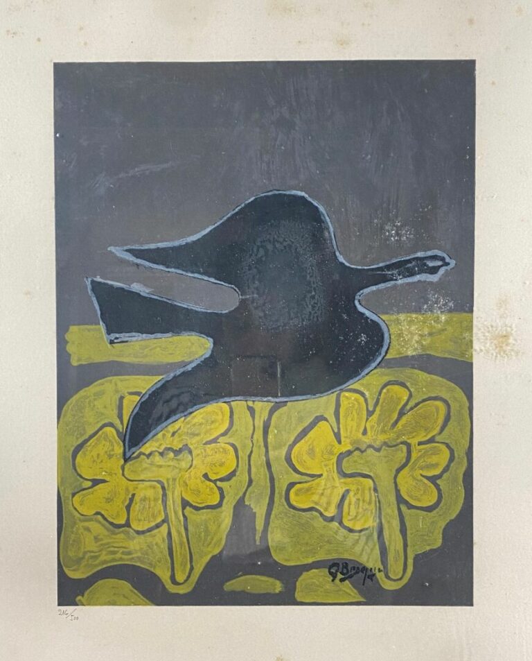 D'après Georges BRAQUE (1882-1963) - Oiseau - Lithographie, signée et numérotée…