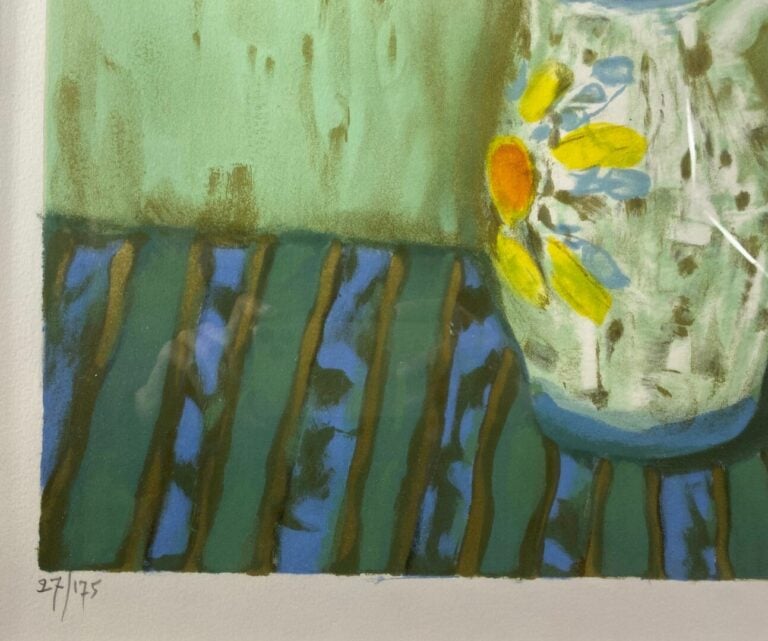 Eugène BABOULENE (1905-1994) - Bouquet de fleurs sur un entablement - Lithograp…