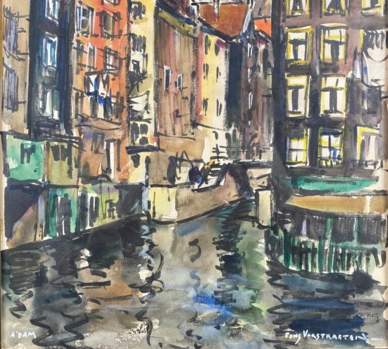 Alfons VERSTRAETEN (1922-2017) - A'dam - Aquarelle sur papier, signée en bas à…
