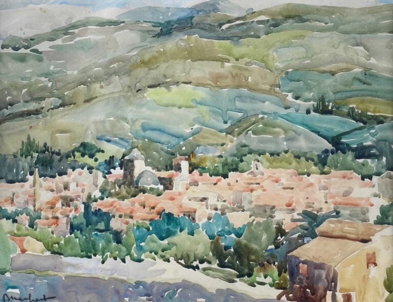 Robert MAUCHANT (1893-1970) - Vue de village - Aquarelle, signée en bas à gauch…