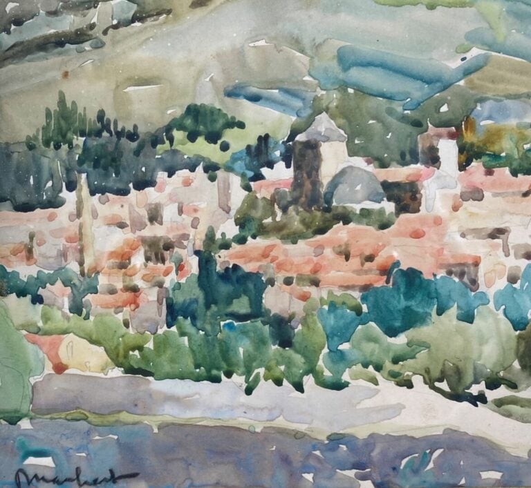 Robert MAUCHANT (1893-1970) - Vue de village - Aquarelle, signée en bas à gauch…