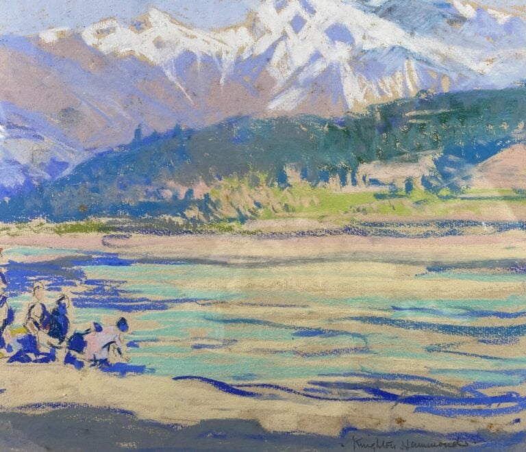 Arthur Henry KNIGHTON-HAMMOND (1875-1970) - Scène animée dans un paysage de mon…