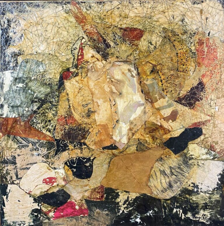 Janine MONGILLAT (1929-2002) - Composition - Deux collages sur carton, signés e…