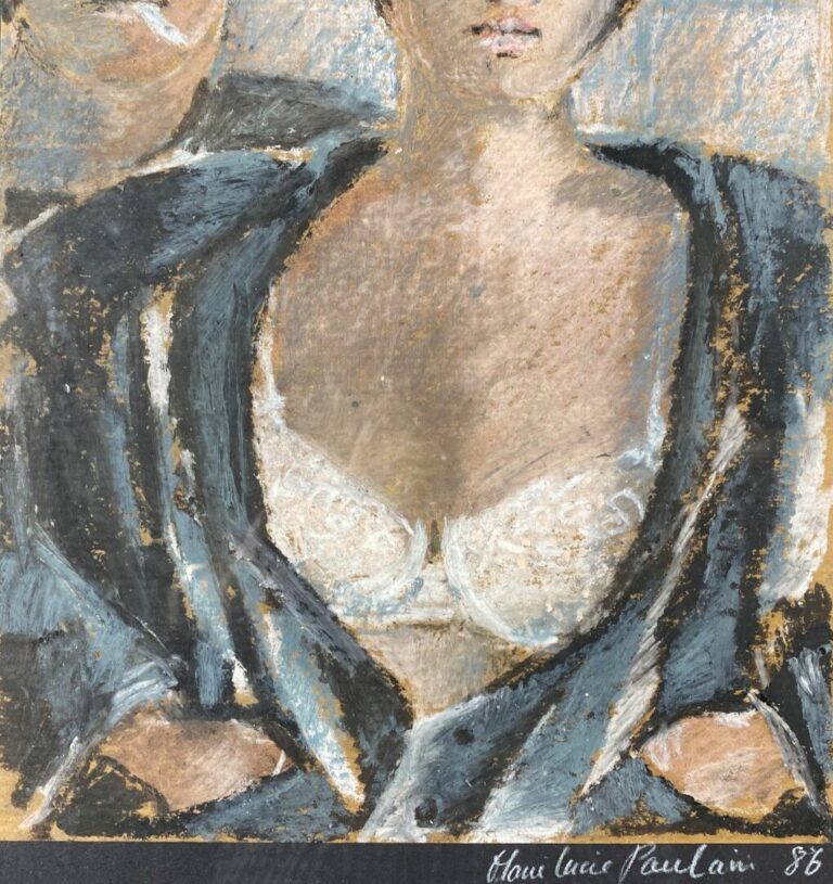Michel-Marie POULAIN (1906-1991) (?) - Coeur croisé - Pastel sur papier - Signé…
