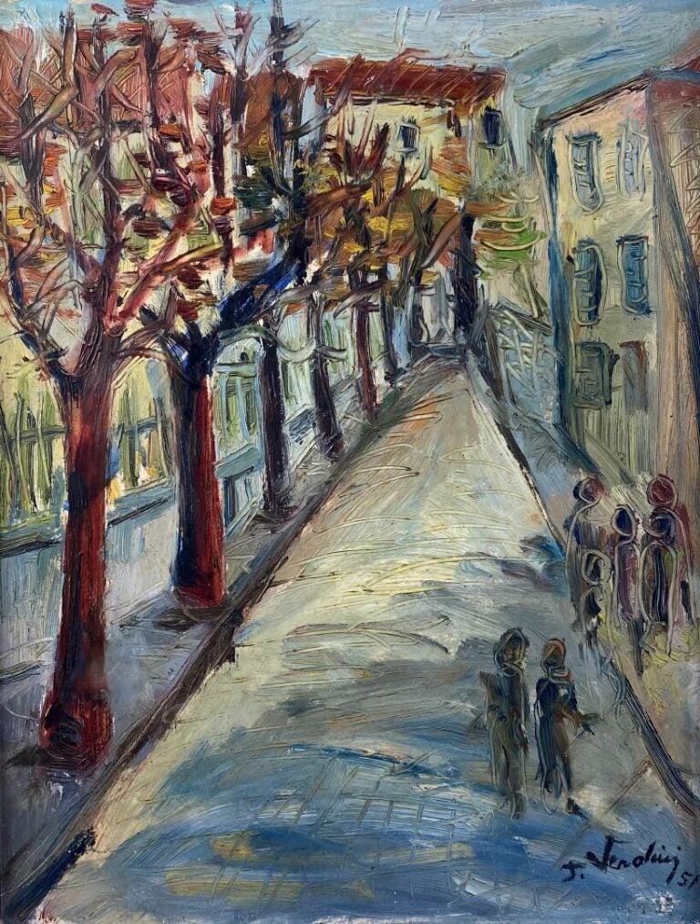 Jacqueline VERDINI (1923) - Personnages ou scènes de rue animée - Deux dessins…