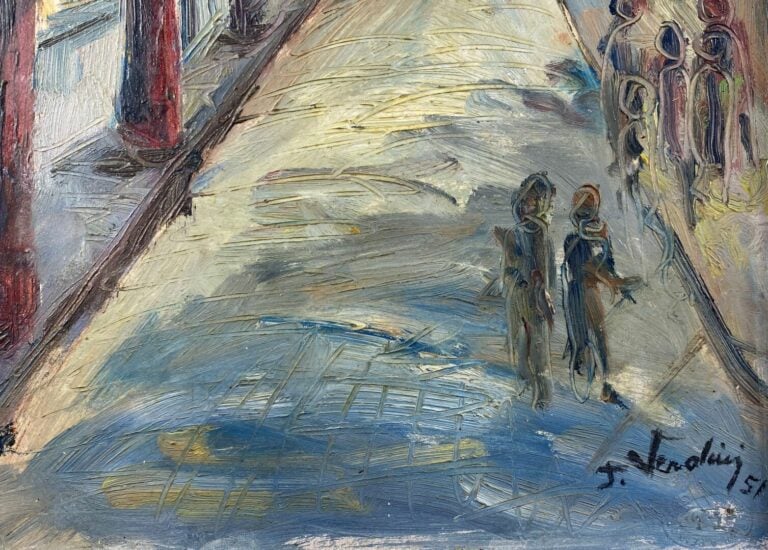 Jacqueline VERDINI (1923) - Personnages ou scènes de rue animée - Deux dessins…