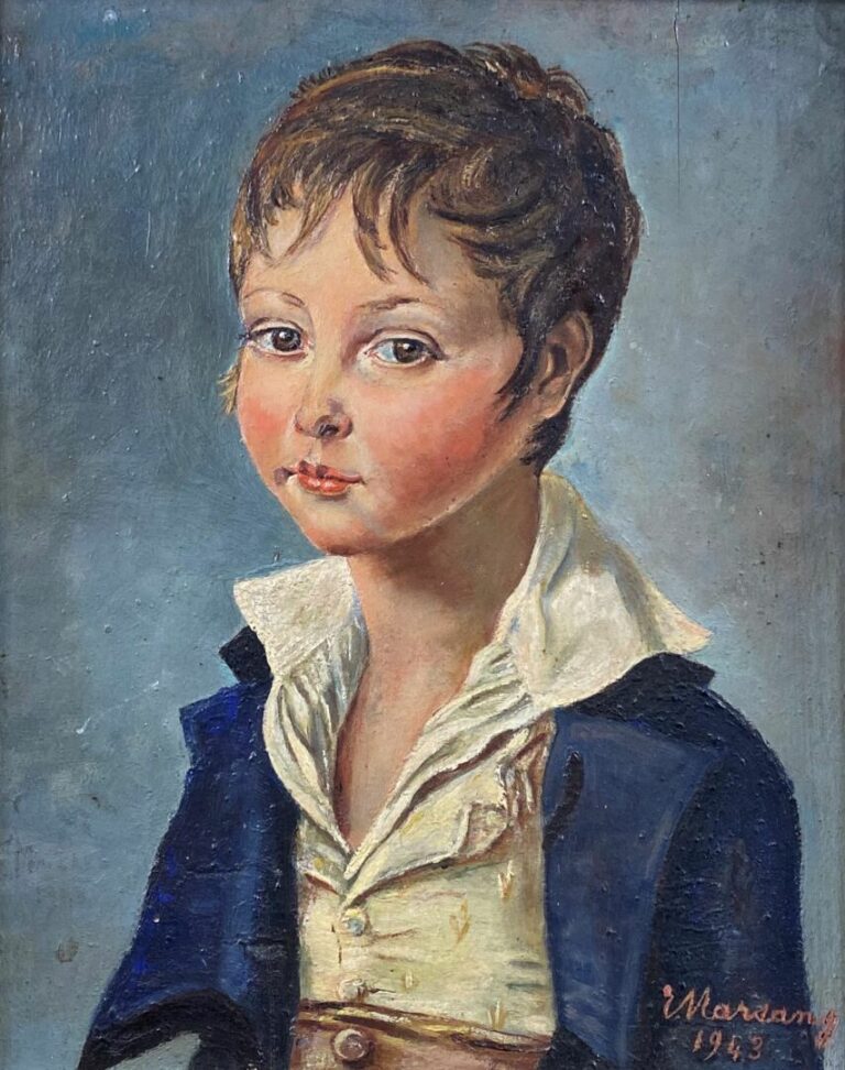 Alfred Auguste MARSANG (1878-1924) - Portrait de jeune garçon - Huile sur panne…