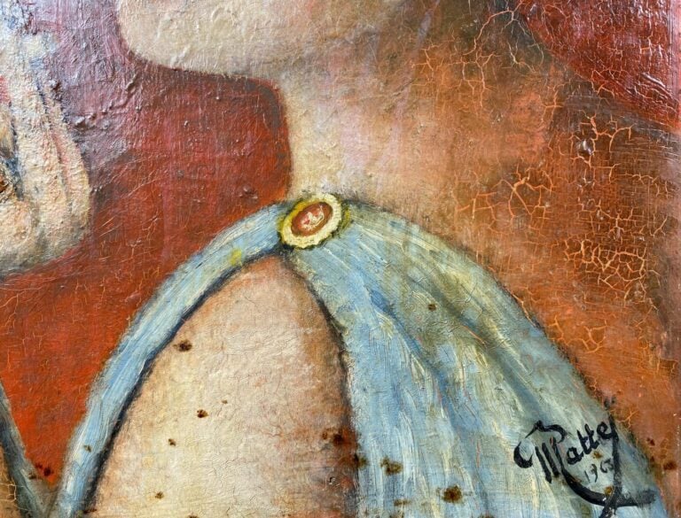 MATTEY (?) - L'élégante fumant - Huile sur toile - Signée et datée 1963 en bas…
