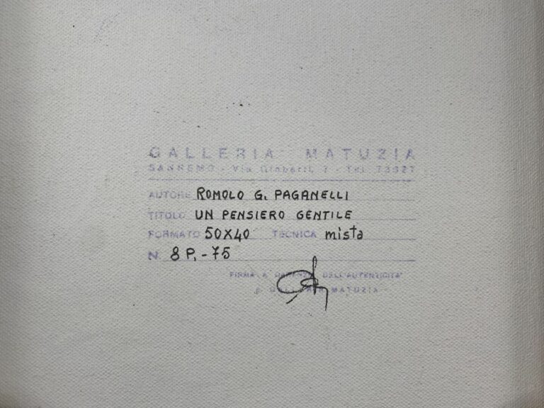Romolo G. PAGANELLI (1926) - Un piensero gentile - Technique mixte sur toile, s…