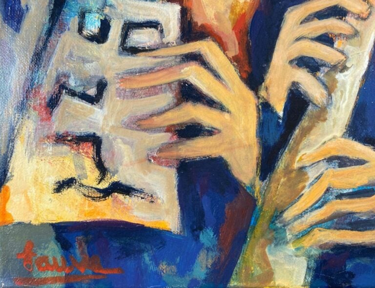 DECHAVANNE M / FAUVE (XXe) - La chanteuse - Huile sur toile - Signée en bas à g…
