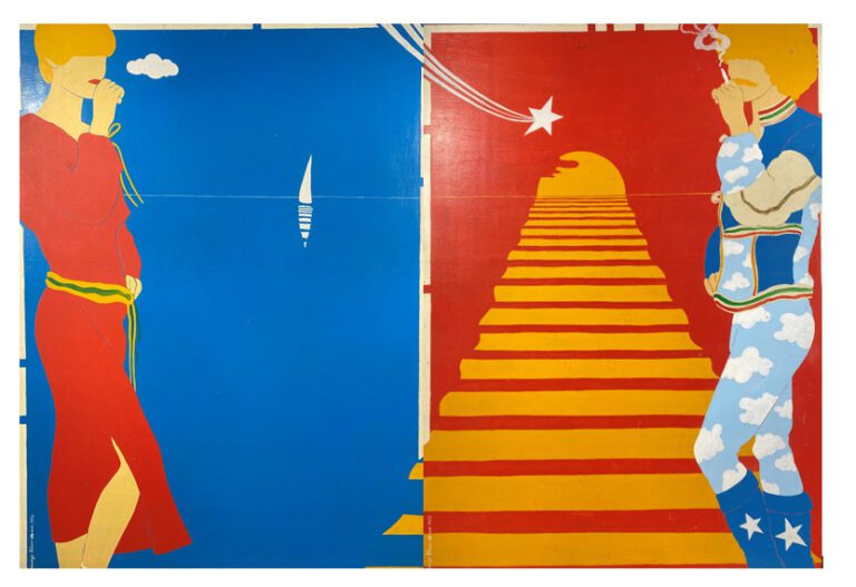 Christian GUY (1948-2006) - Nuage blanc - Deux acryliques sur panneau - Titrés…