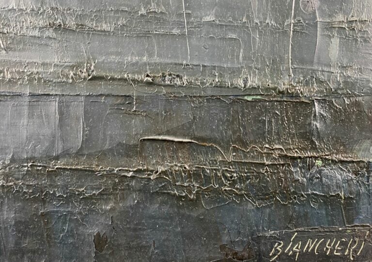 Sergio BIANCHERI (XXe) - Composition - Huile sur toile - Signée en bas à droite…