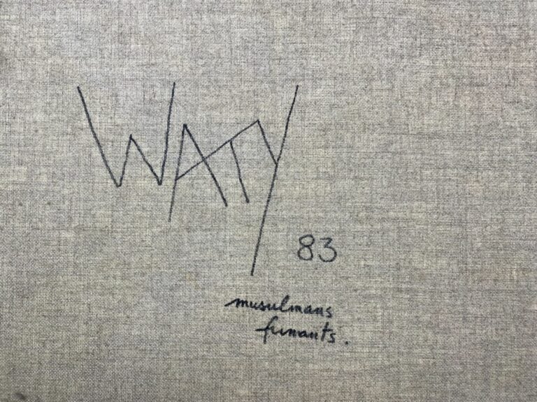WATY (Philippe, né en 1956) - Musulmans fumants - Signée titrée et datée 83 au…