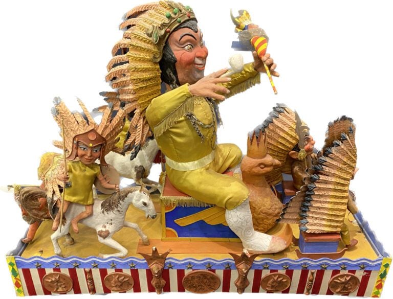 Jean-Pierre TERNENGO - Maquette de char de Carnaval en papier mâché peint polyc…
