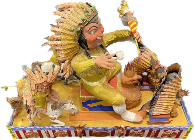 Jean-Pierre TERNENGO - Maquette de char de Carnaval en papier mâché peint polyc…