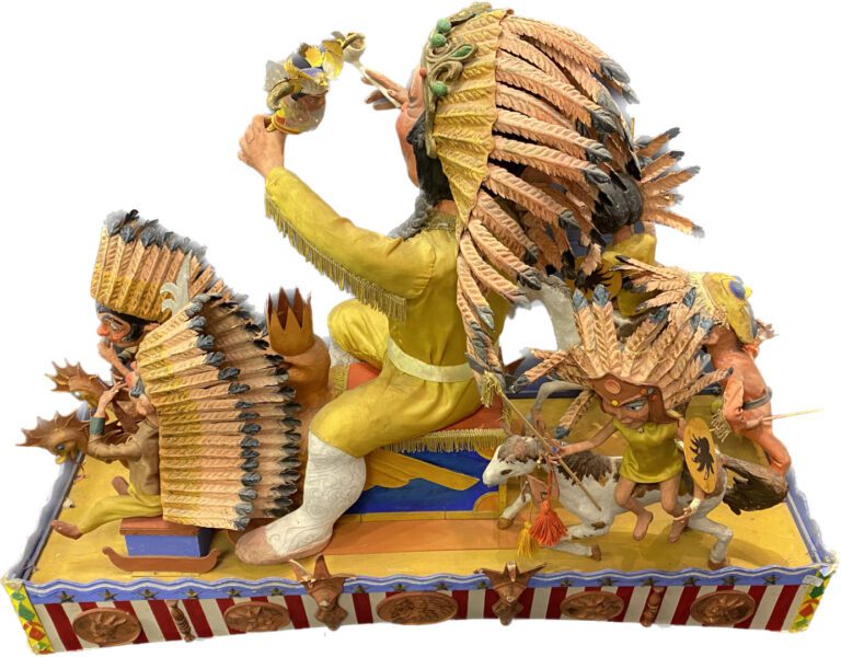 Jean-Pierre TERNENGO - Maquette de char de Carnaval en papier mâché peint polyc…