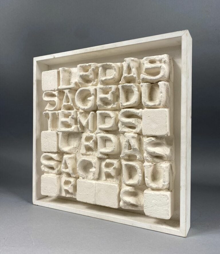Bernard QUENTIN (1923-2020) - Le passage du temps - Bas-relief en plâtre, encad…