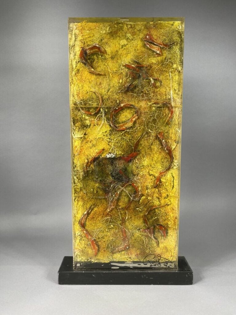 Joël PASCAL (1948) - Composition Deux visages sous résine - Signée et datée (20…