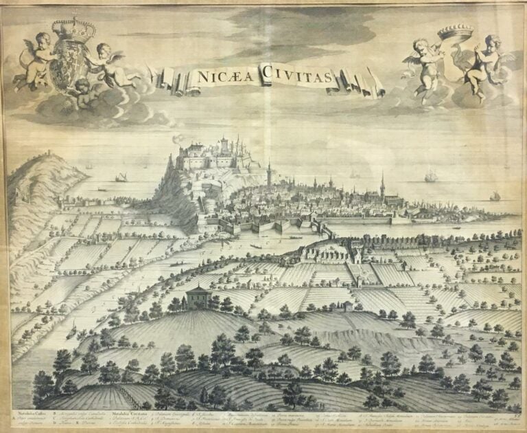 Gravure du XVIIIème siècle, Vue de Nice.
