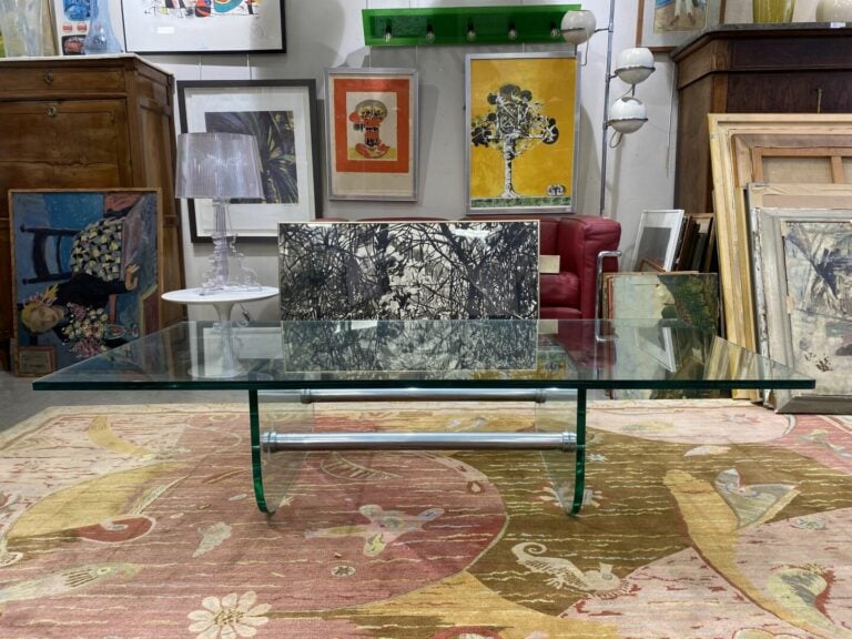 FONTANA ARTE, dans le goût de - Table basse à plateau et piétement en épaisse d…