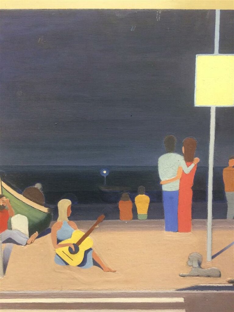 GAUDENSI (XXème siècle). - Scène nocturne sur la Promenade des Anglais - Huile…