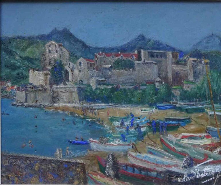 Roland POTTIER (Actif XXe siècle) - Le port de Collioure - Huile sur toile, sig…