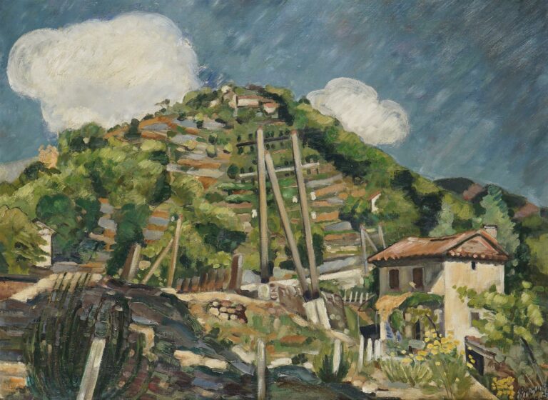 Henri NOUVEAU (1901-1959). - Paysage - Huile sur toile, signée et datée 7-8 34…