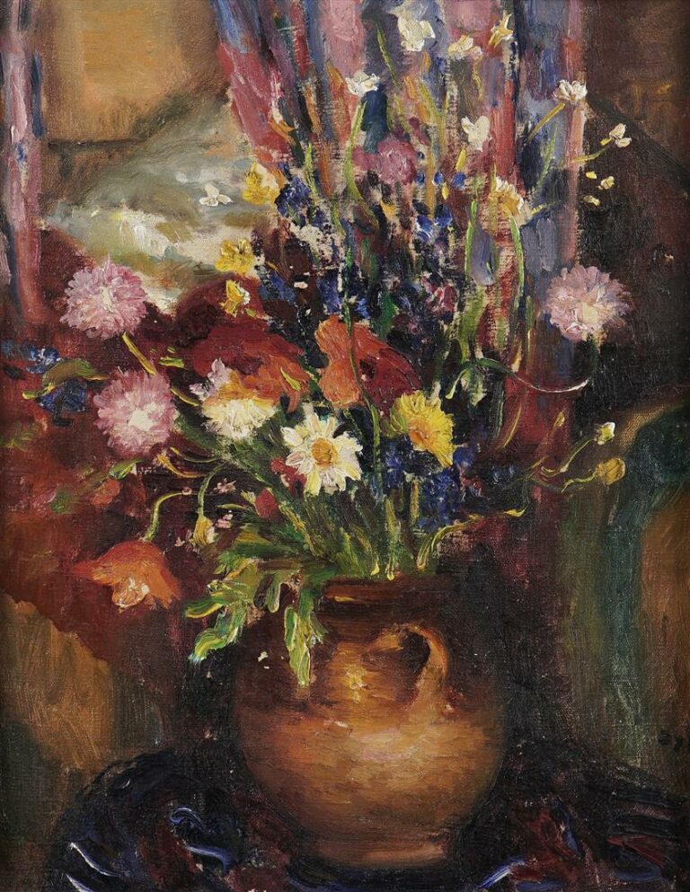 Marcel DYF (1899-1985). - Bouquet de fleurs - Huile sur toile, signée en bas à…