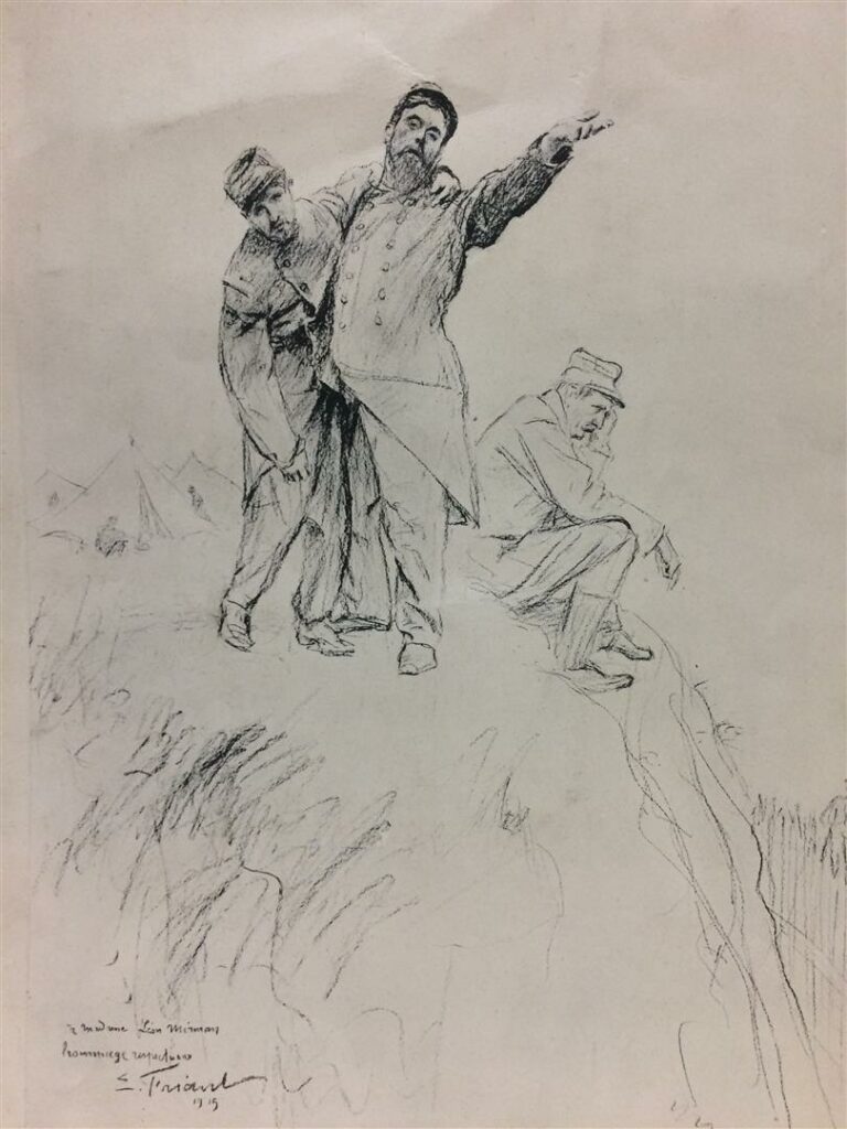 Emile FRIANT (1863-1932). - Le retour du blessé, 1915 - Gravure sur papier, sig…