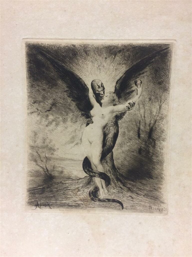 Joseph APOUX (1846-circa 1910). - Prima Virgo - Gravure à l'eau-forte et pointe…