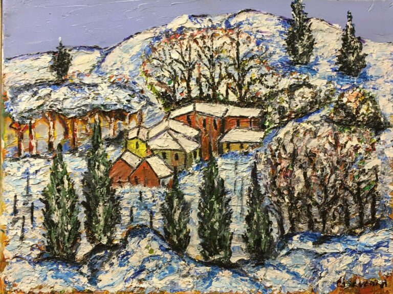 André CIRAVEGNA (XXème siècle). - Paysage de neige - Huile sur toile, signée en…