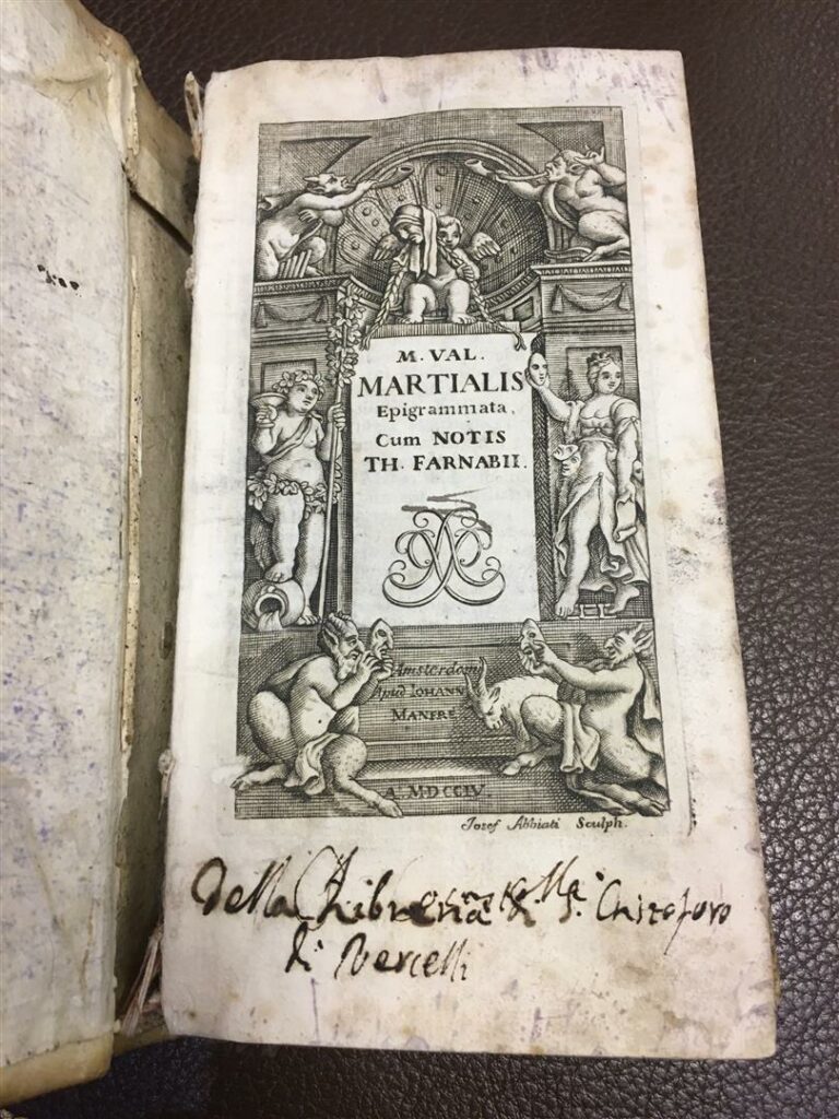 Martial, Epigrammes, édition en latin, Johann Manfre à Amsterdam, 1704, couvert…