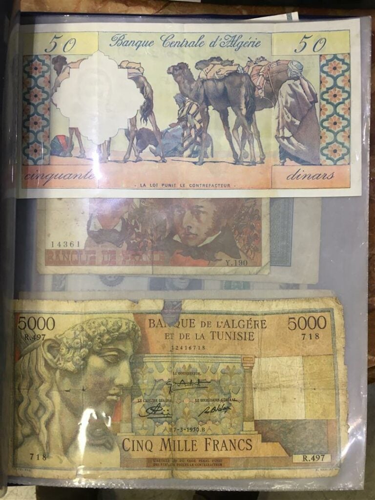 Lot de billets de banque français et étrangers, époques diverses