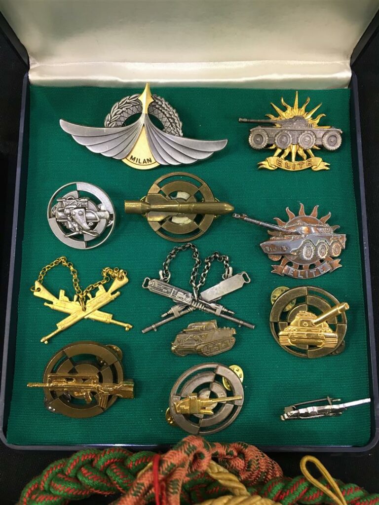 Lot de badges et médailles dont corps d'élite, Hôpital des Armées de Freiburg,…