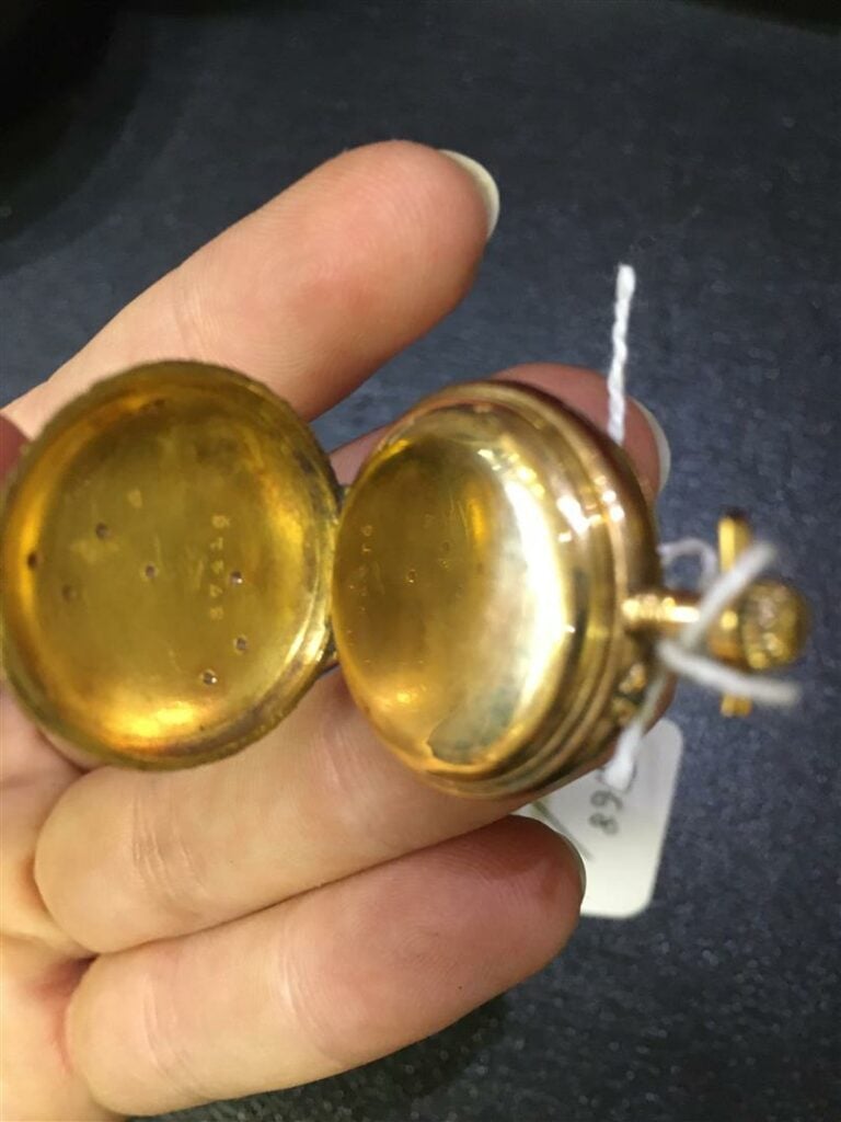 Petite montre de gousset en or jaune - Poids brut: 15,85 grammes