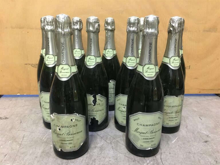 11 bouteilles, MARGUET-BONNERAVE, Champagne Brut (quelques étiquettes légèremen…