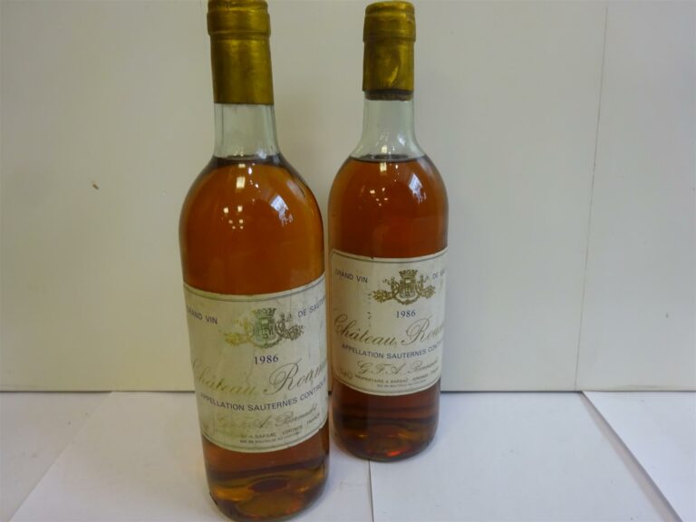 2 bouteilles, CHATEAU ROUMIEU Sauternes, 1986