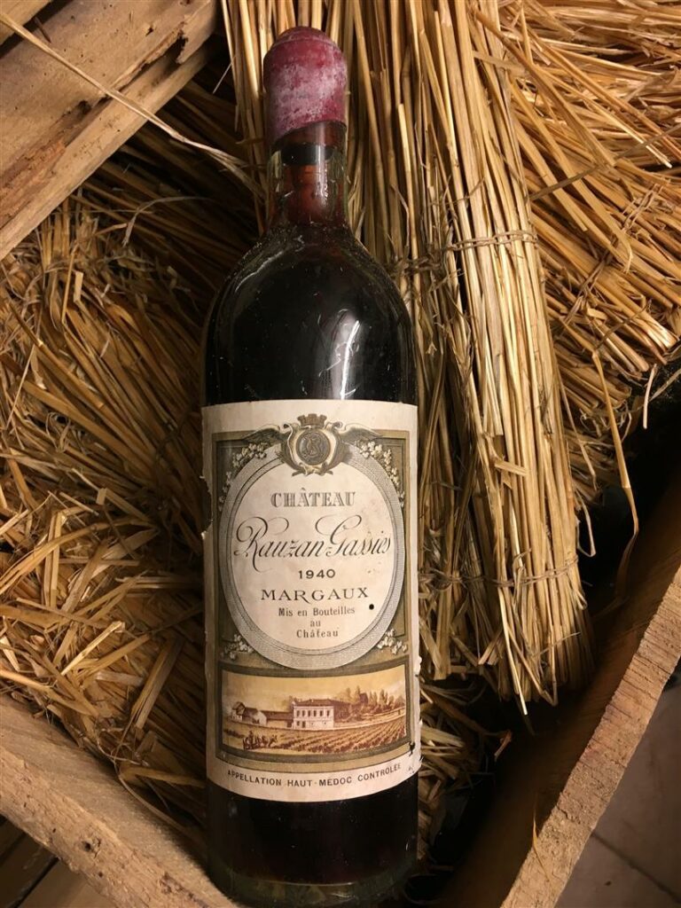 7 bouteilles, CHATEAU RAUSSAN-GASSIE, 1940, 2e Cru Classé, Margaux, caisse bois…