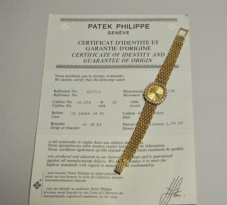 PATEK PHILIPPE. - Montre-bracelet de dame en or jaune 750 millièmes, référence…