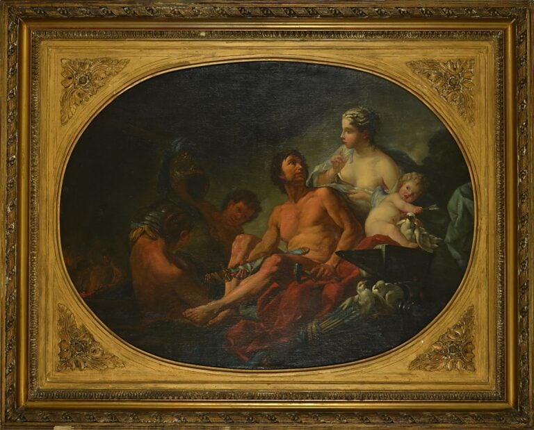 PARIS // D'après François BOUCHER. - Mars et Vénus - Huile sur toile de format…