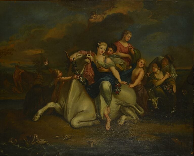 Ecole française du XVIIIème siècle. - L'enlèvement d'Europe - Huile sur toile (…