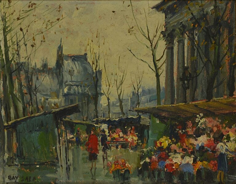Juan BAYON SALADO, dit BAY SALA (1912-1995). - Le marché aux fleurs de la Madel…