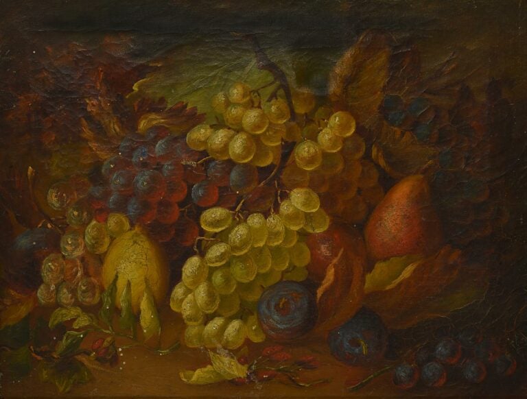 CHAPMAN. - Nature morte aux fruits - Huile sur toile, signée en bas à droite. -…