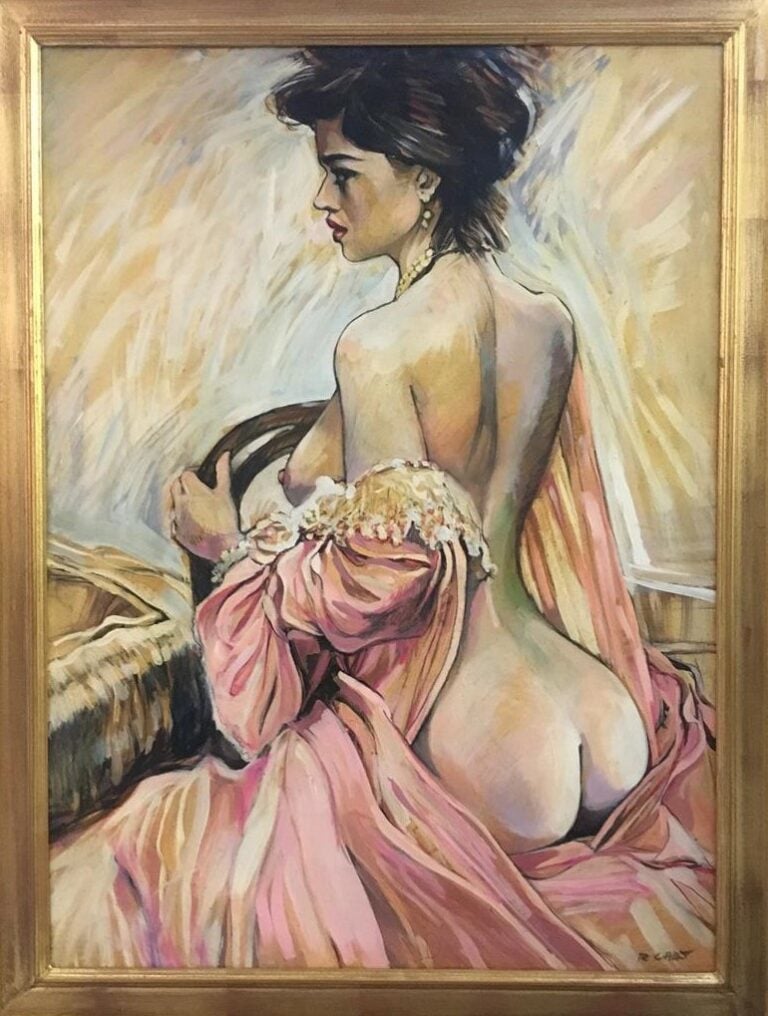 R. CART (XXème siècle). - Modèle nu à la chaise - Huile sur toile, signée en ba…