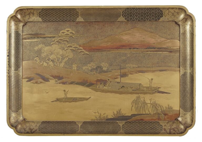 PLATEAU EN LAQUE MAKI-E ET NASHIJI, HIROBATA - Japon, Période Meiji, Circa 1880…
