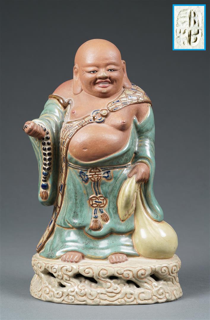 SUJET EN GRES DE BIEN HOA ?? MOULE A L'EFFIGIE D'UN BUDAI / PUTAI / BOUDDHA / M…
