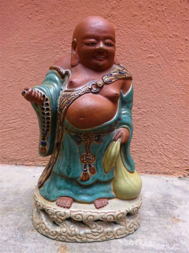 SUJET EN GRES DE BIEN HOA ?? MOULE A L'EFFIGIE D'UN BUDAI / PUTAI / BOUDDHA / M…