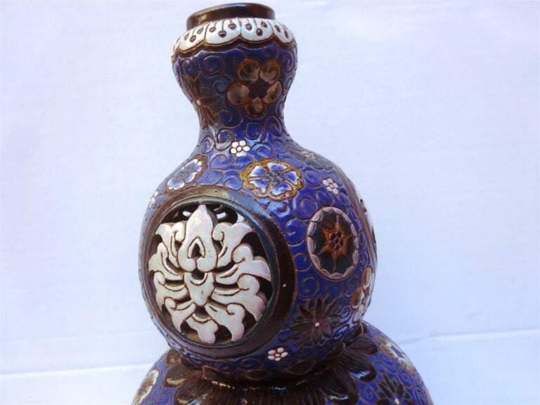 VASE EN FORME DE CALEBASSE / DOUBLE GOURDE EN GRES PROBABLEMENT DE BIEN HOA ??…