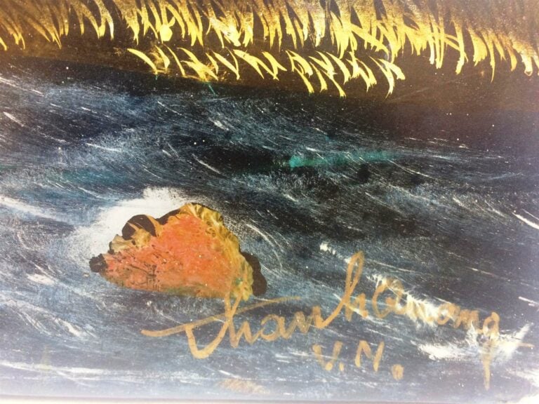 THANH QUANG (Vietnam / Indochine, Actif XXe siècle) - La charette sur le pont e…