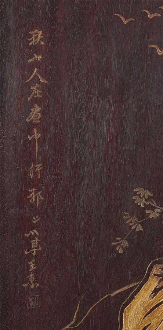 SUITE DE TROIS (3) PANNEAUX DE TYPE LAQUE DE COROMANDEL - Chine ou Vietnam, Epo…